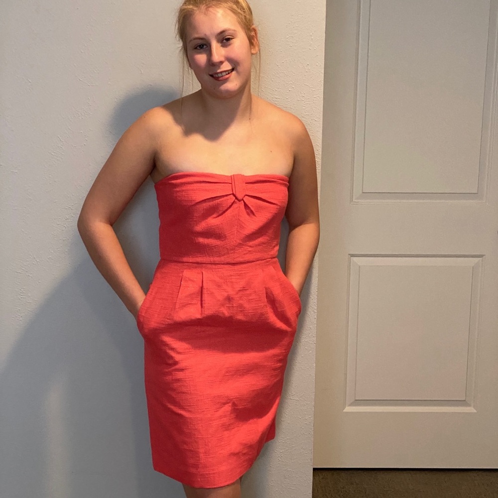 NEW! J. crew linen strapless dress